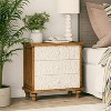 JIONJOY Vintage Floral 3-Drawer Dresser - Farmhouse Nightstand with Embossed Flower Details - 4 of 4
