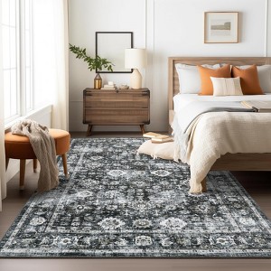 Nasitip Bohemia Floral Area Rug,Machine Non-Slip&Washable , Soft Low Pile for Easy-Living Room，bedroom - 1 of 4