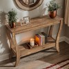 Hommoo 43" Solid Wood Farmhouse Console – Slim Entryway Table with Shelf - 3 of 4