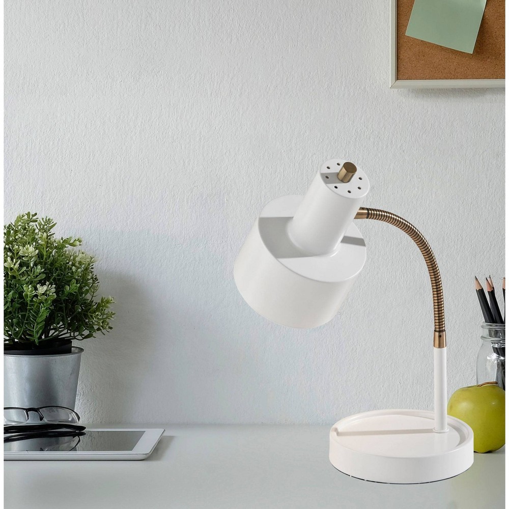 Photos - Floodlight / Street Light Adesso Baker Desk Lamp White 