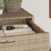 Garden Storage Cabinet Beige Poly Rattan Large - 4 of 4