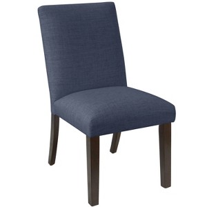 Luisa Pleated Dining Chair Navy Linen - Cloth & Co., Blue Linen