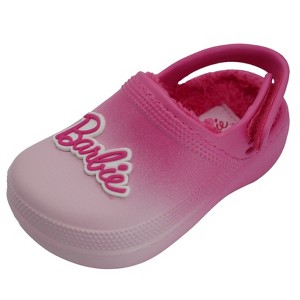 Barbie Toddler Girls' Faux Fur Lined Clogs with Adjustable Strap - 1 of 4