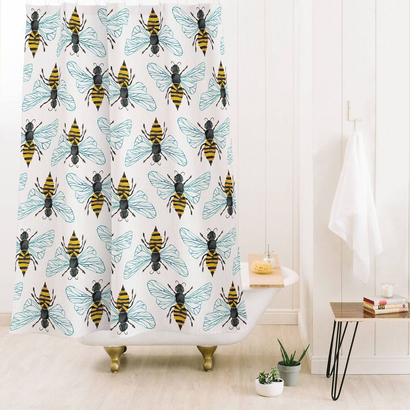 Honey Bee Pattern Shower Curtain - Deny Designs, 3 of 5