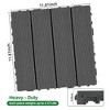 Gulches 9 PCS Heavy-Duty Recyclable Wood-Plastic Interlocking Deck Tiles, 11.8"x11.8"x0.98" 4-Slat, Gray, Waterproof Indoor/Outdoor Flooring - 4 of 4