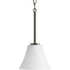 Progress Lighting, Bravo Collection, 1-Light Mini-Pendant, Antique Bronze, Etched Glass Shade - 2 of 3