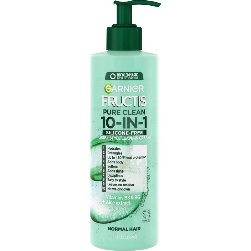 Garnier Fructis Pure Clean 10-in-1 Care and Styling Leave In Cream - 12 fl oz, 1 of 5