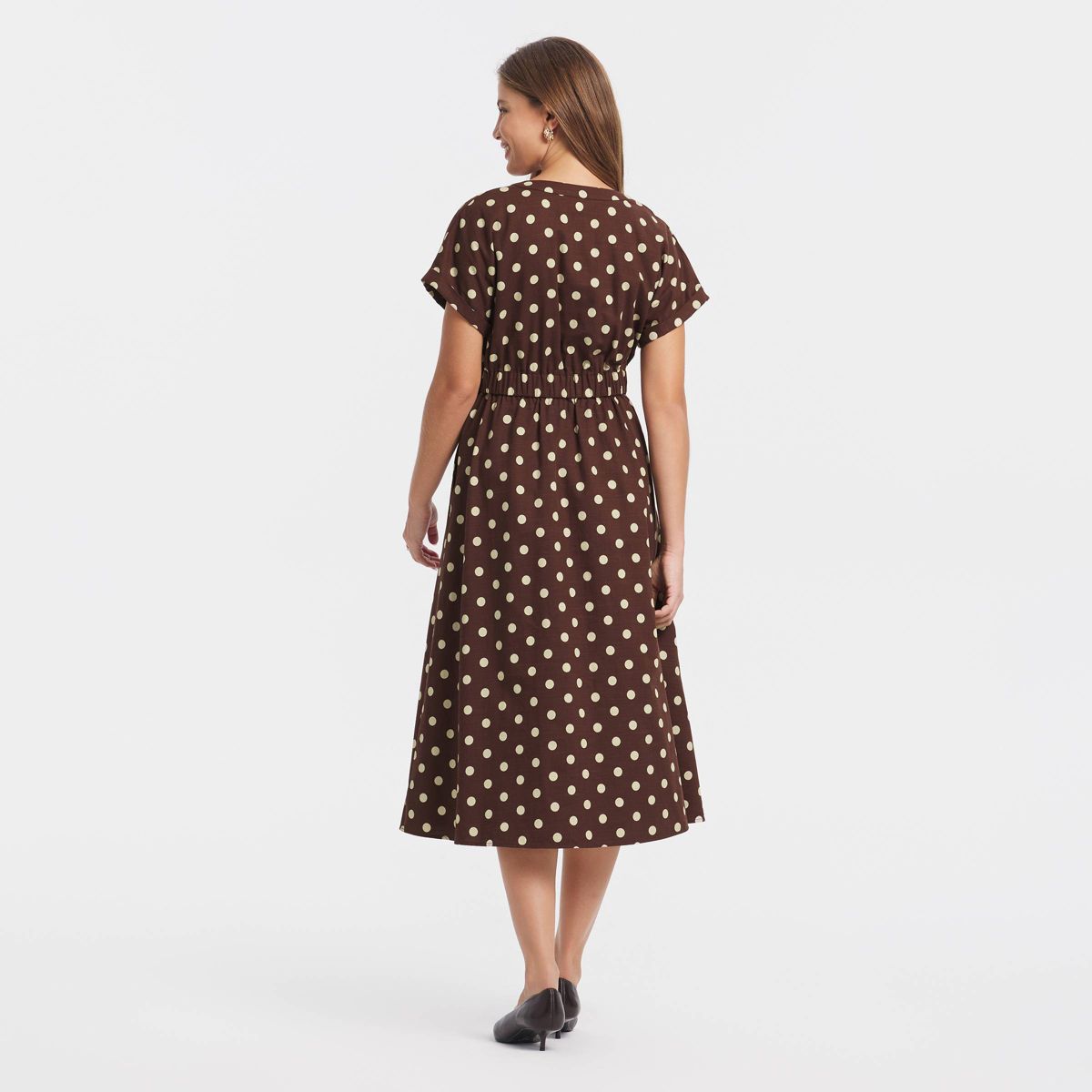 Women's Short Sleeve Midi Wrap Dress - A New Day™ - thumbnail 2