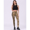 INSPIRE CHIC Women's Printed Stripe High Waist Elastic Waistband Yoga Stirrup Pants - 2 of 4