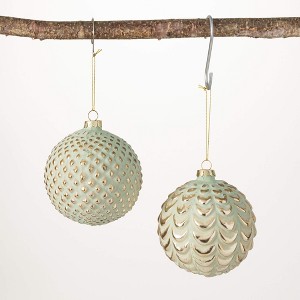 4"H Sullivans Modern Gold Ornament - Set of 2  Multicolored Christmas Ornaments - 1 of 2