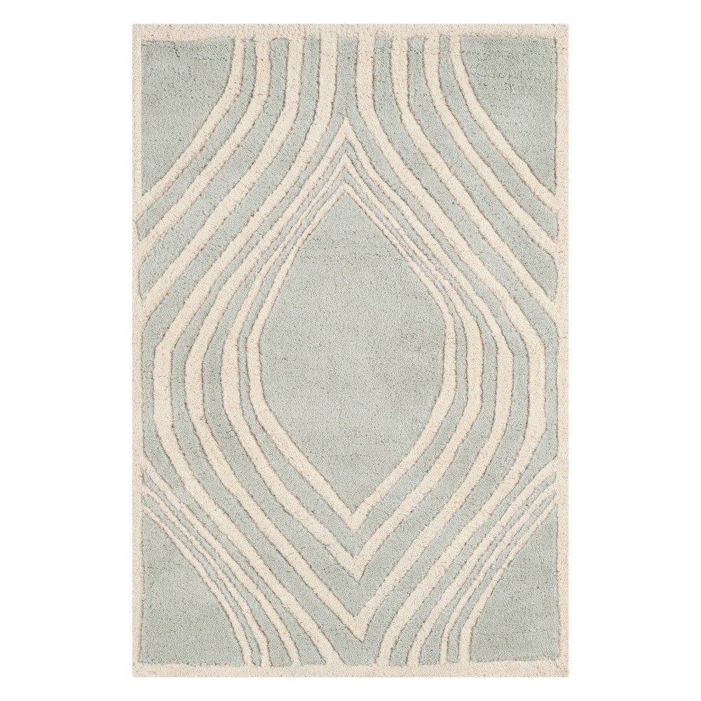 2'x3' Toni Geometric Tufted Accent Rug Gray/Ivory - Safavieh