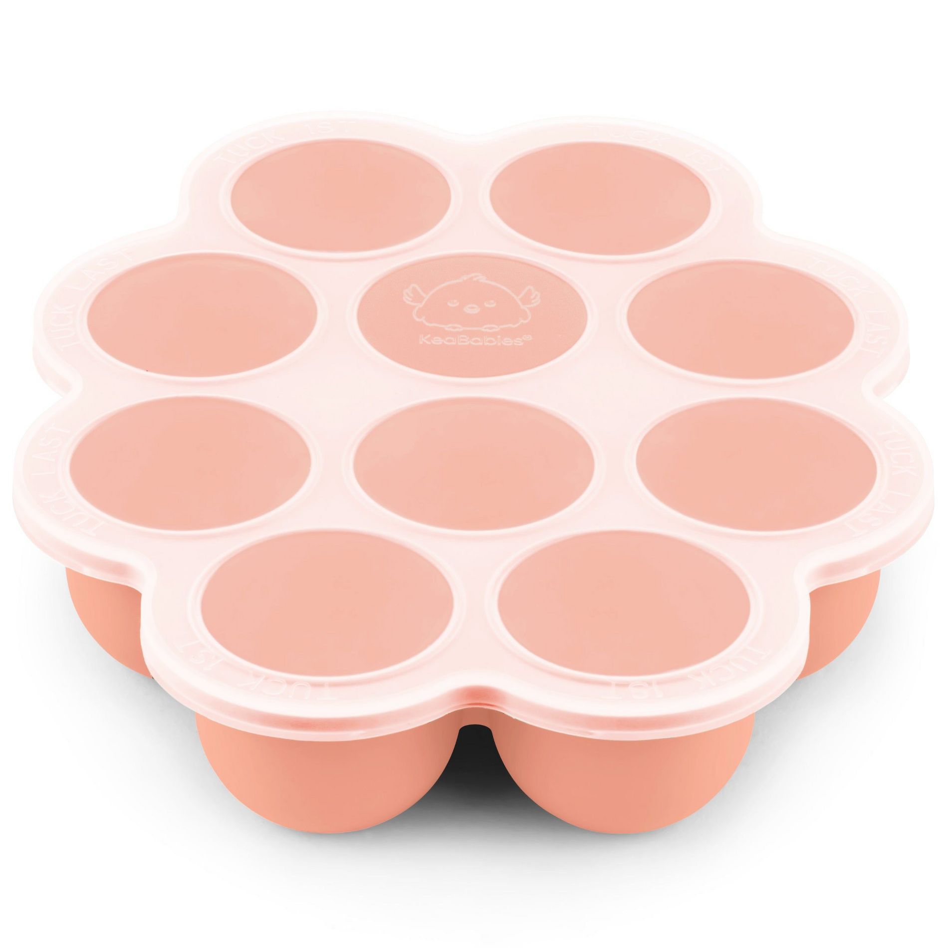 Prep Silicone Baby Food Freezer Tray with Clip-on Lid, 2oz x 10 Silicone Freezer Molds, BPA-Free Baby Food Storage (Roseate)