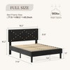 CSBDHome Bed Frame with Velvet Headboard & Crystal Diamond Decor - 4 of 4
