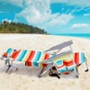 VisioGear Outdoor Portable Chairs, Folding Beach Chair with Side Pouches, Foldable Camping Chair with Headrest, Rainbow Stripes, 24.8"*25.6"*32.28" - 2 of 4