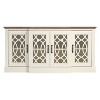 Galano Raccon Wood 59.1in. 4 Door Wide Accent Sideboard with Adjustable Shelves in Black with Knotty Oak, Ivory with Knotty Oak - 2 of 4