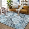 Washable Vintage Oriental Rug, Low-Pile Non-Slip Carpet for Living Room, Bedroom & Home Decor - 3 of 4