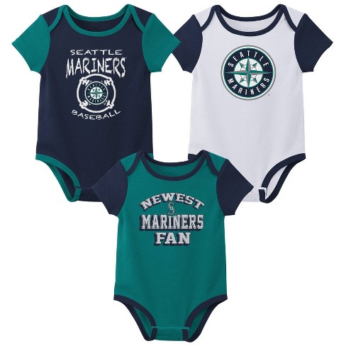 Mlb Seattle Mariners Infant Boys' 3pk Bodysuit - 12m : Target