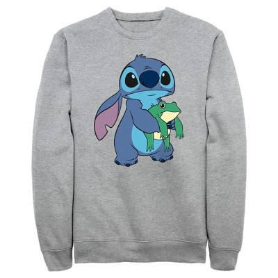 Men's Lilo & Stitch Watercolor Stitch Pull Over Hoodie Athletic Heather 2X  Large