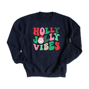 Simply Sage Market Women's Graphic Sweatshirt Holly Jolly Vibes Smile - 1 of 2