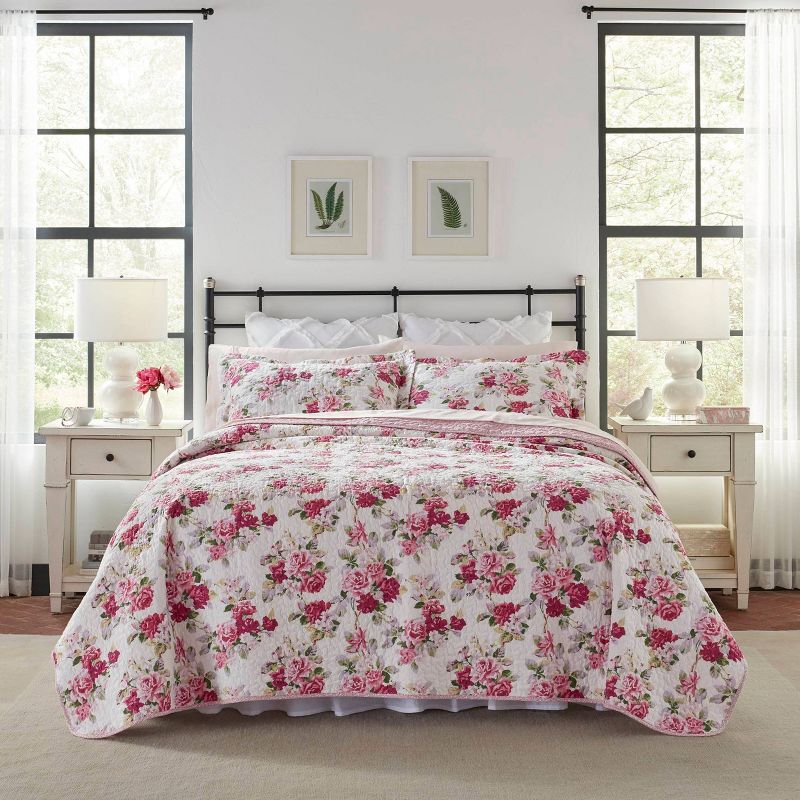  Laura Ashley Lidia Quilt Set Pink, 1 of 10