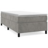 vidaXL Light Gray Velvet Twin XL Box Spring Bed Frame - Stylish Bed Room Furniture - 3 of 4