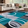Geometric Abstract Washable Area Rug Living Room Rugs Non-Slip Soft Ultra-Thin Modern Throw Carpet Contemporary Stain Resistant Floor Carpet - 3 of 4