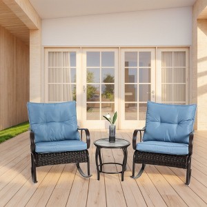 CAVINAS Patio Table and Chairs Set with Glass Coffee Table, Rattan Patio Conversation Sets, Modern Outdoor Sofa Set for Backyard, Poolside - 1 of 4