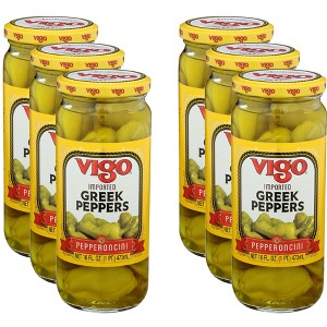 Vigo Greek Peppers - Case of 6 - 16 oz - 1 of 2