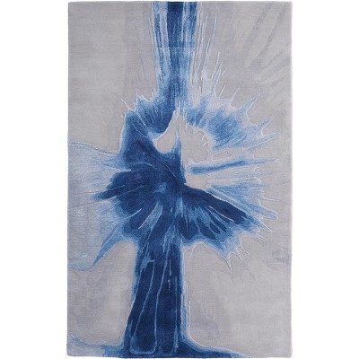 Kawai Modern Abstract Blue/Gray Area Rug