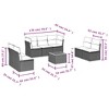 vidaXL 8 Piece Patio Sofa Set with Cushions Gray Poly Rattan - 5x Middle + Table + 2x Corner - 3 of 4