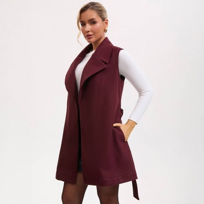 Women's Long Belted Trench Vest - A New Day