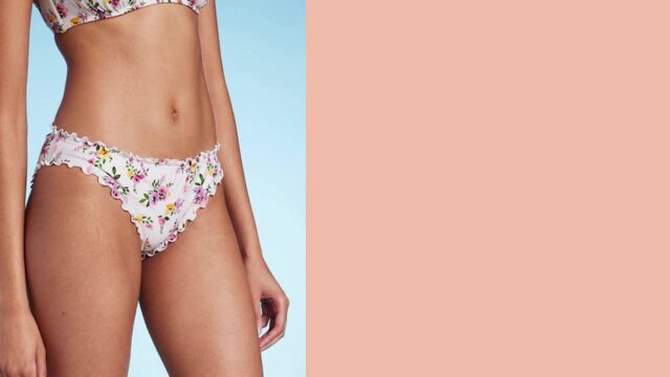 Women's Ruffle Cheeky Bikini Bottom - Shade & Shore™ Multi Ditsy Floral Print, 2 of 9, play video