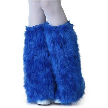 HalloweenCostumes.com One Size Fits Most  Adult Royal Blue Furry Boot Covers, Blue