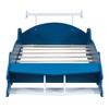 NicBex Twin Size Race Car-Shaped Platform Bed Frame with Wheels,Solid Wood Slats Support,No Box Spring Needed,Easy Assembly,Blue - 3 of 4