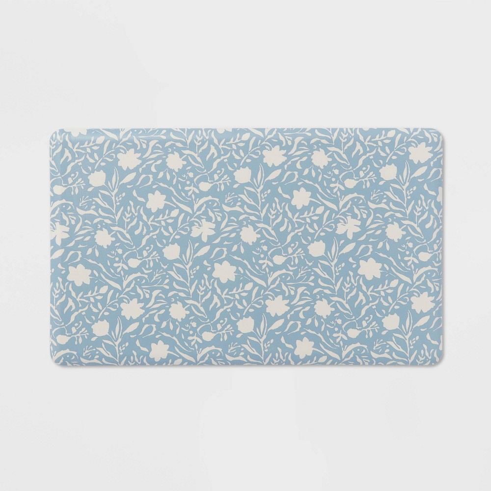 30" x 18" Floral Comfort Mat Blue - Threshold™