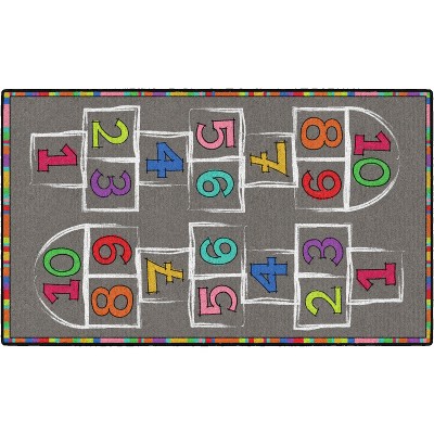 3'x5' Rectangle Indoor and Outdoor Numbers Nylon Accent Rug Multicolored - Flagship Carpets