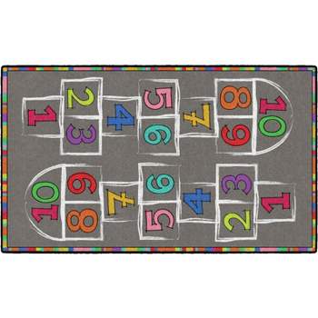 Flagship Carpets Hopscotch Rainbow Numbers Children's Area Rug, 3' x 5'
