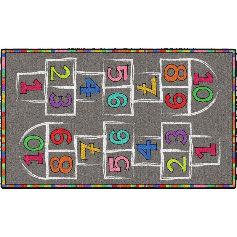 Flagship Carpets Hopscotch Rainbow Numbers Children's Area Rug, 3' x 5', 1 of 7
