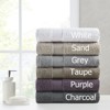 SEVOBAL Bath Towel and Washcloth Sets Deluxe 6-Piece Egyptian Cotton Set: Soft, highly Absorbent for Bathroom, Charcoal, 13.25"*10.5"*7.25" - 2 of 4