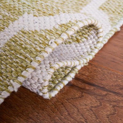 Casual Coastal Montauk 5'x8' Green/Ivory Cotton Area Rug