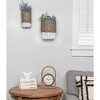 AuldHome Design Wall Hanging Pocket Baskets, Rustic Farmhouse Decor Wicker Painted Baskets - 4 of 4