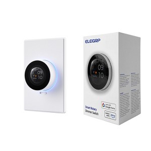 ELEGRP WiFi Smart White Rotary Traic Dimmer with 1.8 inch TFT Display Screen, Single Pole, 1 Pack - 1 of 1
