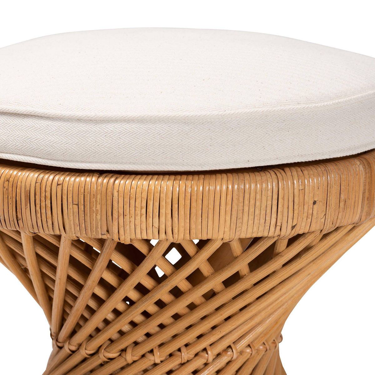 bali & pari Borneo Rattan Footstool Light Honey - thumbnail 4