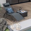 Tangkula Patio Chaise Lounge Glider Recliner Chair Adjustable Sturdy Metal Frame Outdoor - 2 of 4