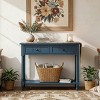 35.4" Traditional Console Table with Drawers and Shelf, Vintage Pine Entryway Table, Compact Sofa Table for Living Room or Hallway-Panipeachy - 2 of 4