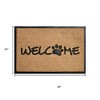 HomeRoots 24" X 36" Natural And Black Coir Welcome Outdoor Door Mat - 3 of 4
