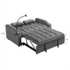 RISOKEYS Velvet Loveseat Futon Sofa Couch - 3 in 1 Convertible Sofa Bed with Adjustable Reclining Backrest, Toss Pillows, Pockets for Living Room - 3 of 4