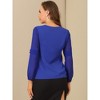 INSPIRE CHIC Women's Chiffon Semi Sheer Keyhole Neck Elegant Work Blouse - 4 of 4