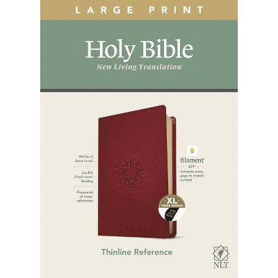 NLT Large Print Thinline Reference Bible, Filament Enabled Edition (Red Letter, Leatherlike, Berry, Indexed) - (Leather Bound)