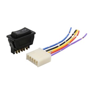 Unique Bargains 2 in 1 DC 12V 5 Pin Car Power Window Switch with Wiring Harness Socket - 1 of 4